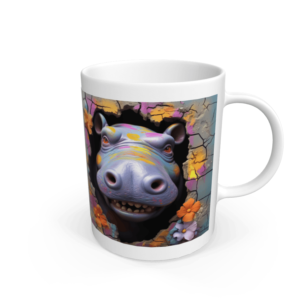 3D Effect Hippo Mug