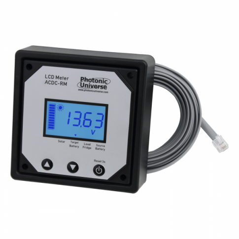 Remote LCD meter for mains chargers, DC-DC chargers, or solar charge controllers