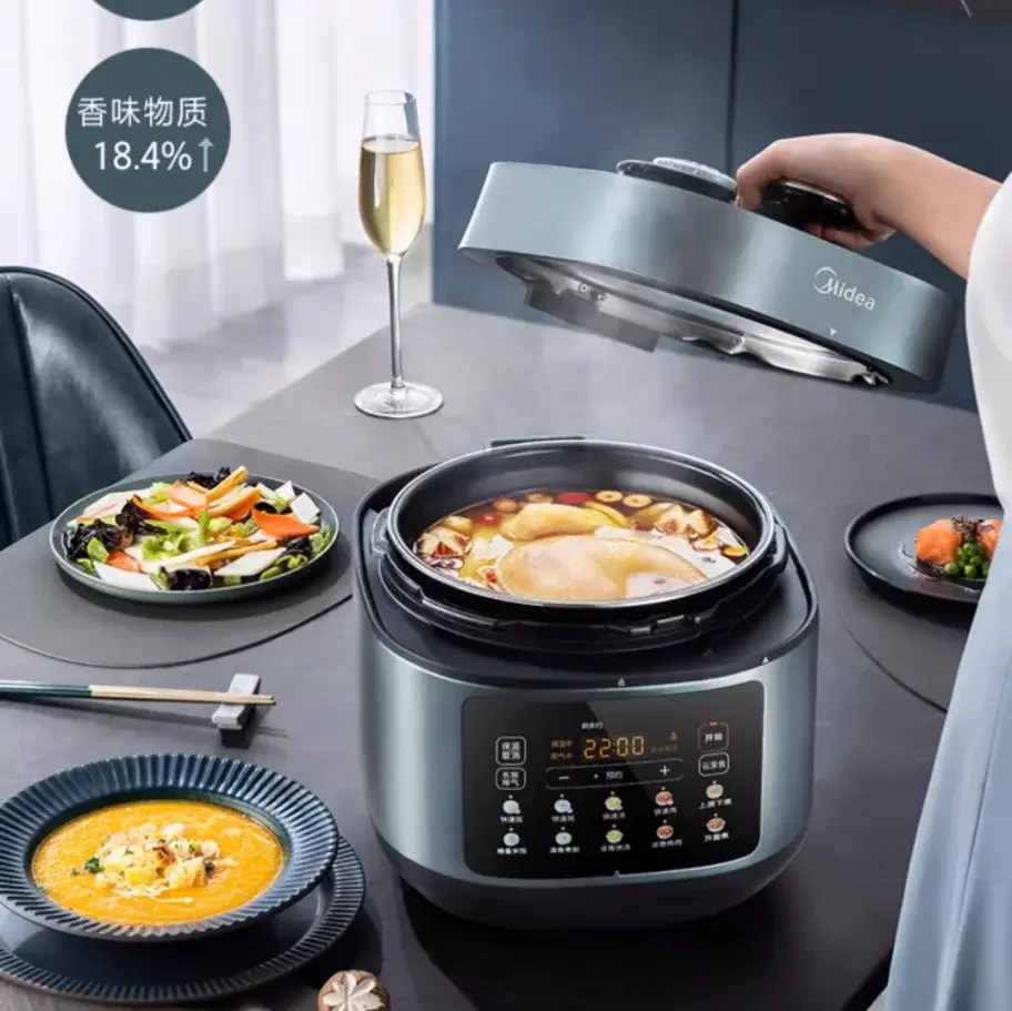 220V Midea Electric Pressure Cooker Stainless Steel Dual Pot Smart