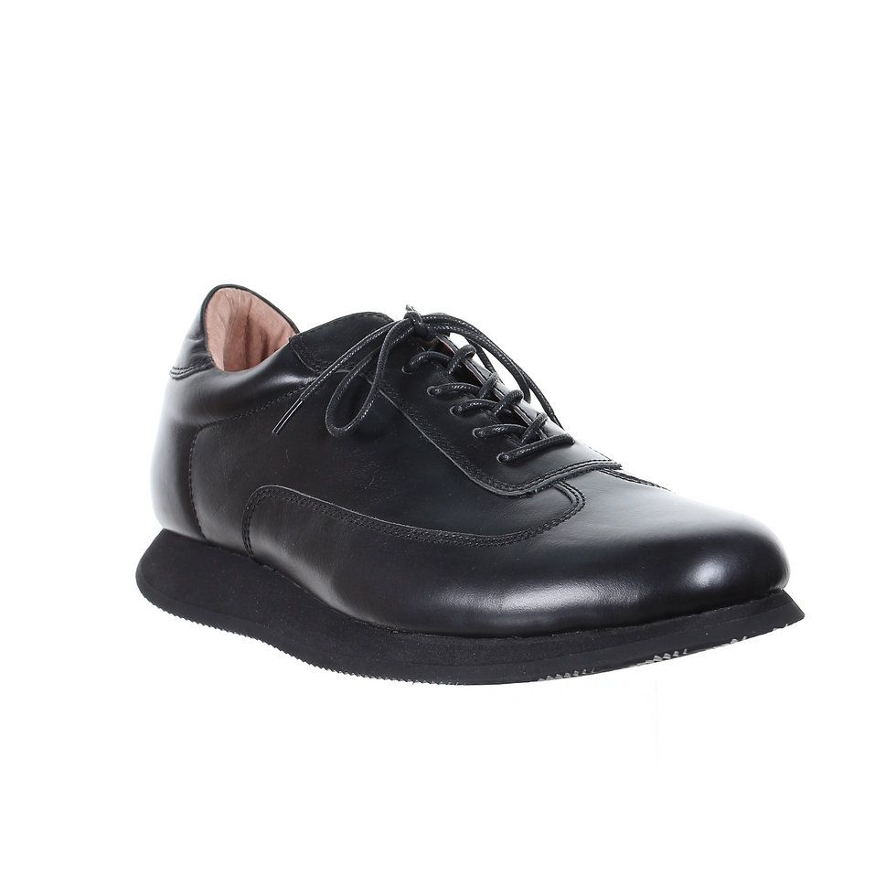 Thumbnail: Men's Style Lace Up Leather Casual Shoes (Black)
