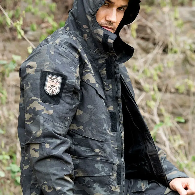 M65 Tactical Multi-Pocket Waterproof Windbreaker Safari Hoodie Jacket
