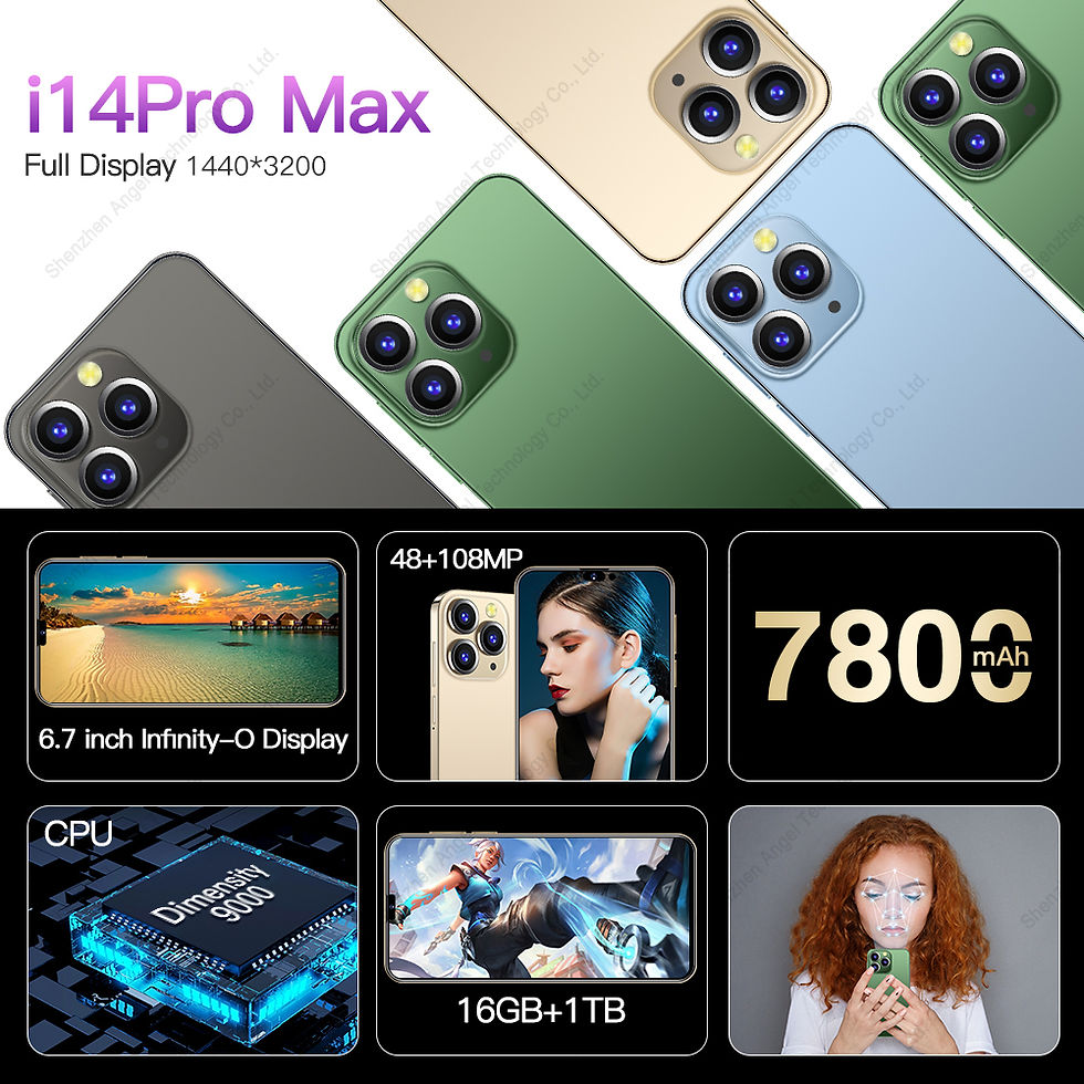 Thumbnail: Hot Selling Phone I 14 Pro Max Original 16GB+1TB 6.7 Inch Phone Original