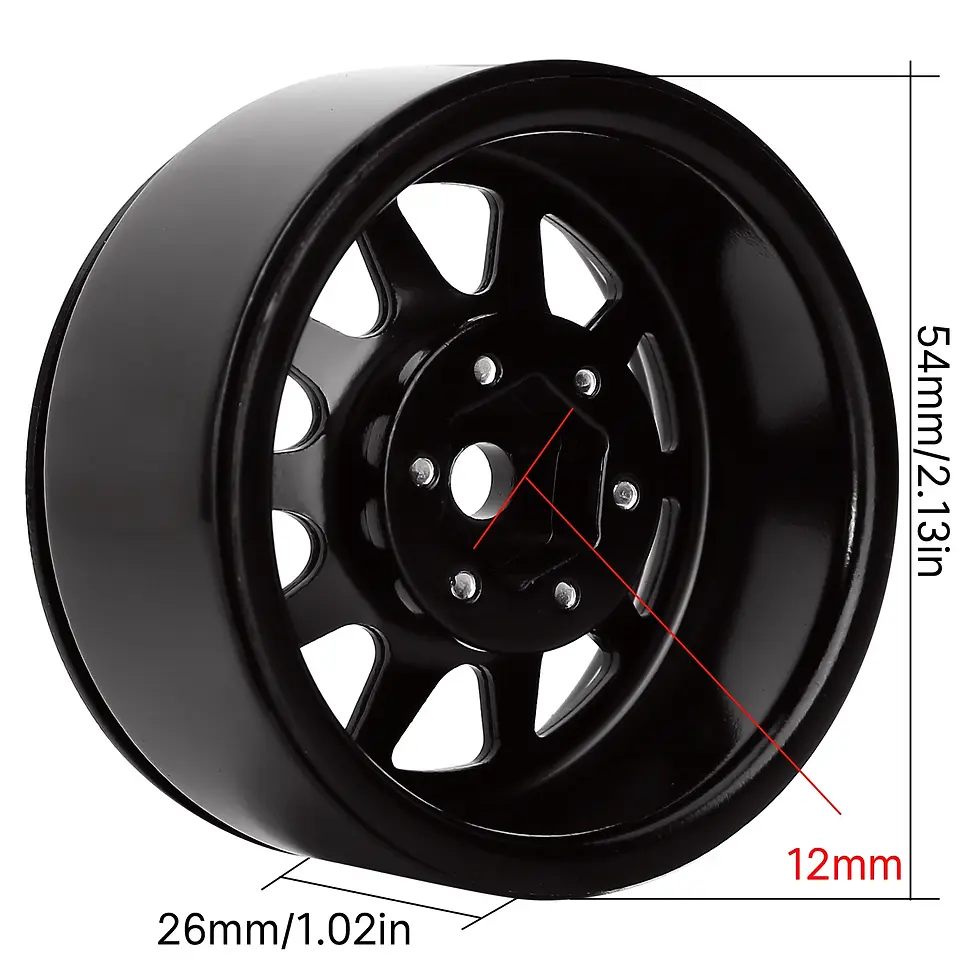 Thumbnail: INJORA 116g/Pcs Metal Alloy 1.9 Beadlock Wheel Rims for 1:10 RC Crawler