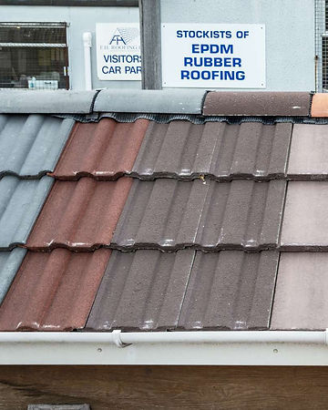 Rubber roof tiles in different colours