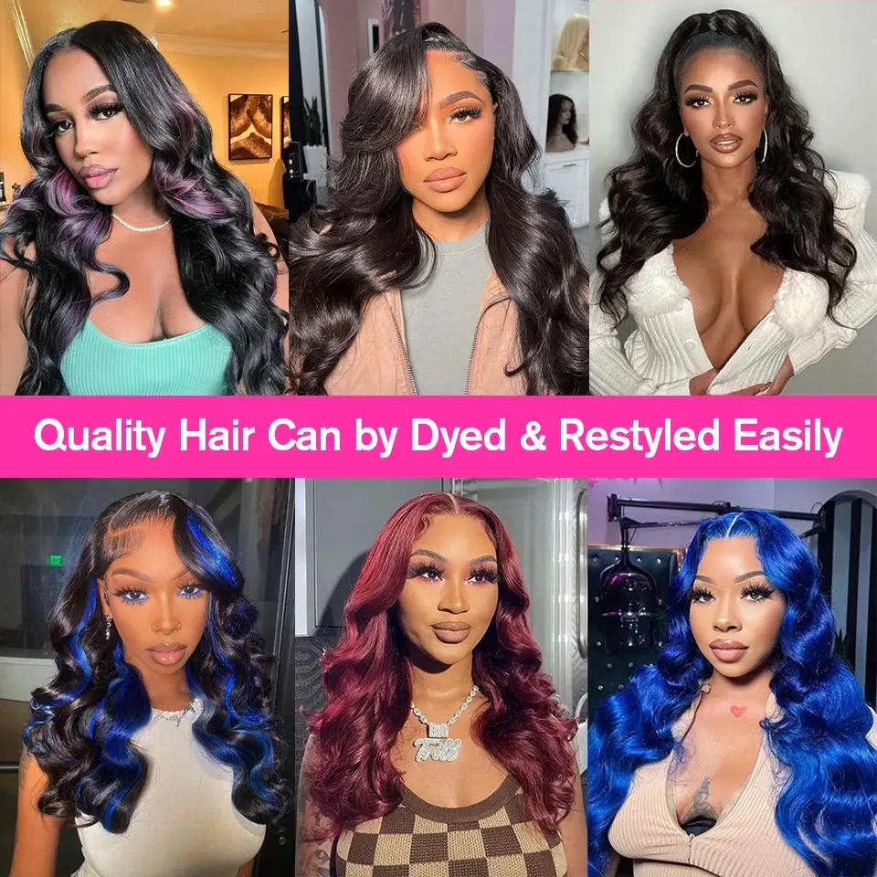 Thumbnail: Body Wave Wigs  4x4 13x4 Lace Frontal Human Hair Wigs  Pre Plucked