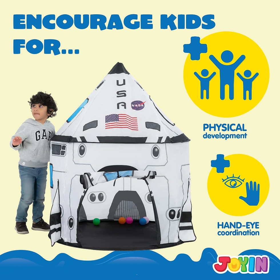 Thumbnail: Rocket Ship Kids Play Tent - Fun Indoor/Outdoor Adventure Space Toy