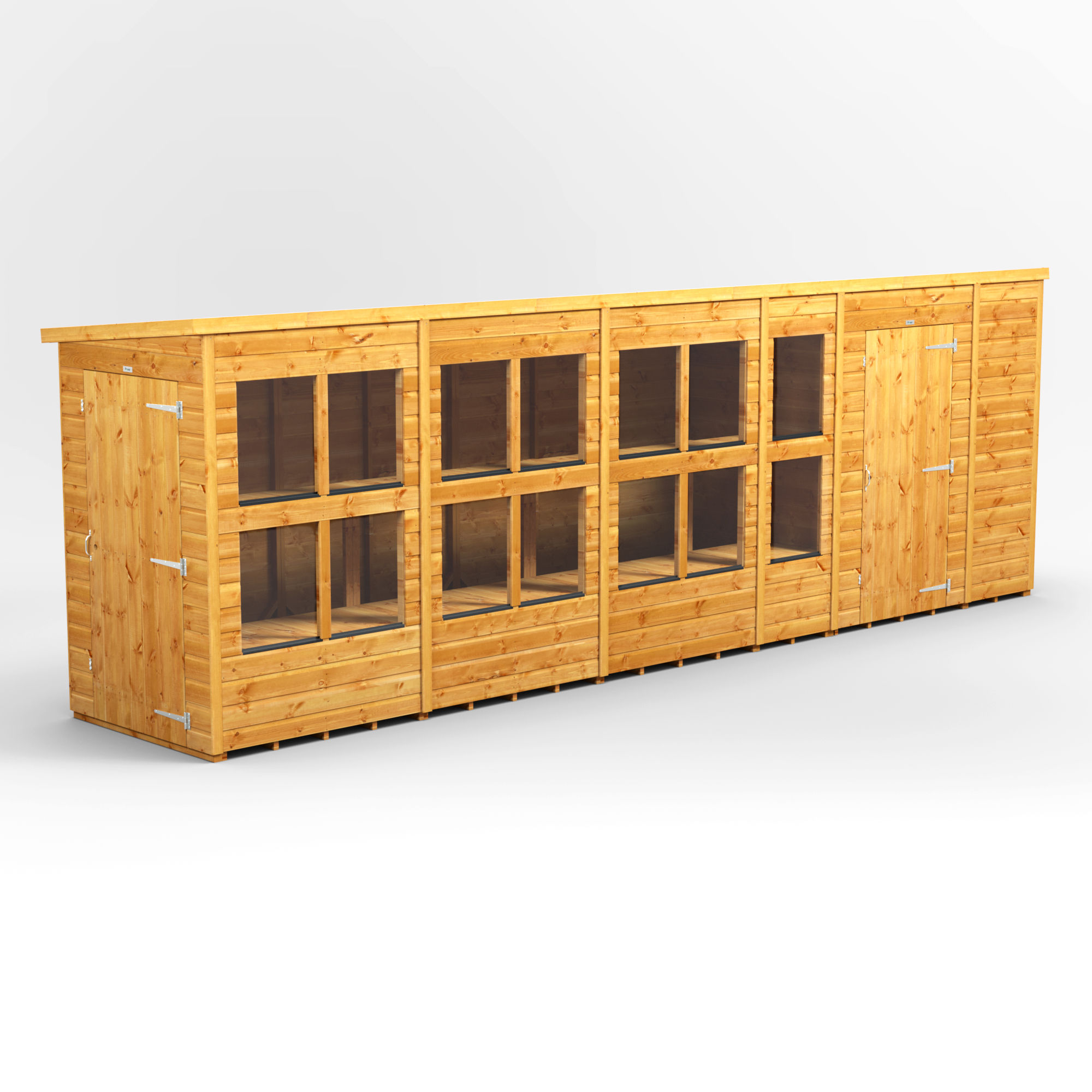 20x4 Power Pent Potting Shed Combi including 6ft Side Store