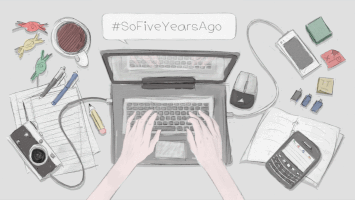 Animated GIF from Curry's PC World #SoFiveYearsAgo Campaign by Hannah Anastasi.