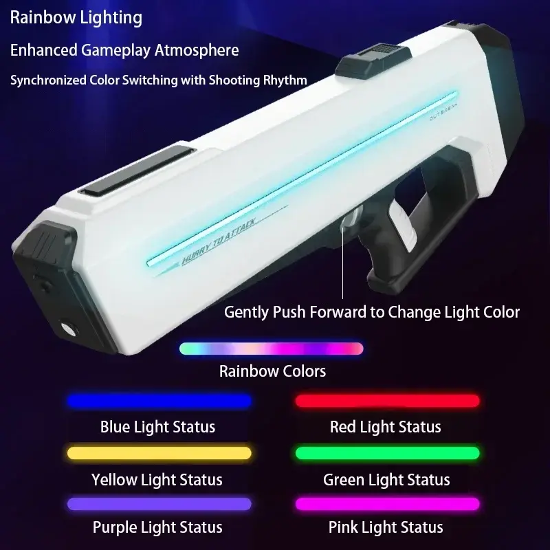 Thumbnail: Big Capacity Electric Water Gun Automatic With LED Spray Blaster Shooting Water