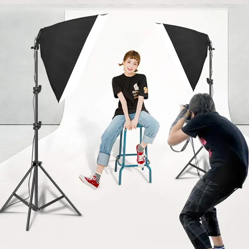 Thumbnail: SH Photography Four Lamp Holder Softbox 50x70CM Photo Studio Lighting Kit Soft