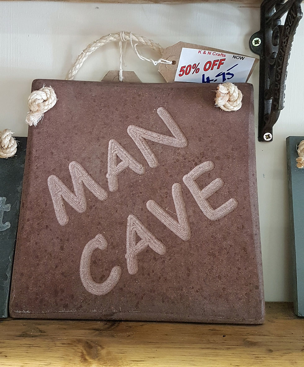 Natural stone man cave sign at £4.95