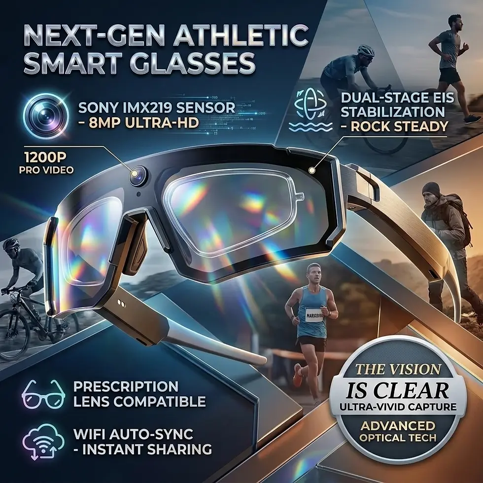 Thumbnail: 2026New AI Smart Glasses ChatGPT 1080P Camera 8MP Anti-Shake Cycling Video