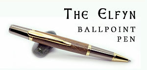 Handturned Elfyn ballpoint pens by Pittswood Pens