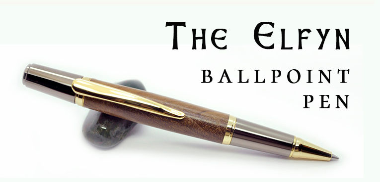 Handturned Elfyn ballpoint pens by Pittswood Pens