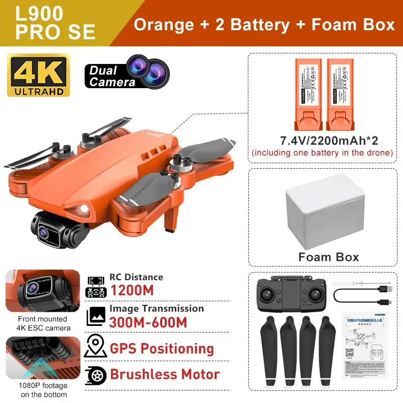 Thumbnail: LYZRC L900 PRO SE GPS Drone 4K Professional HD Dual Camera Dron Brushless Motor