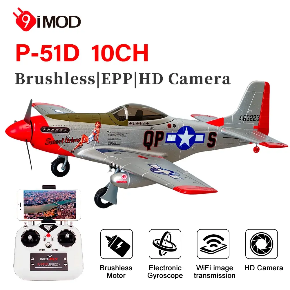 2026 9IMOD P-51d Plane 10 CH Brushless 1/16 HD Camera 6-A
