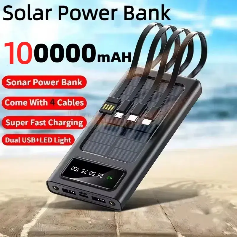 Thumbnail: Solar Power Bank 100000mAh Large Capacity Mobile Power Fast Charging