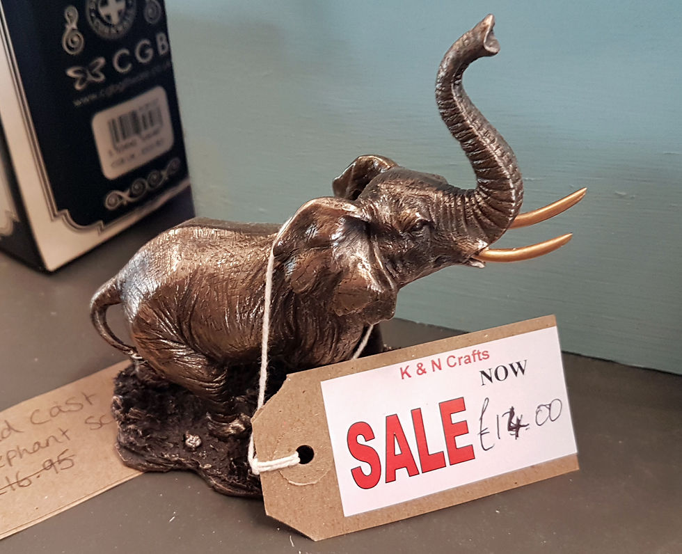 Elephant figure in cold cat bronze £14