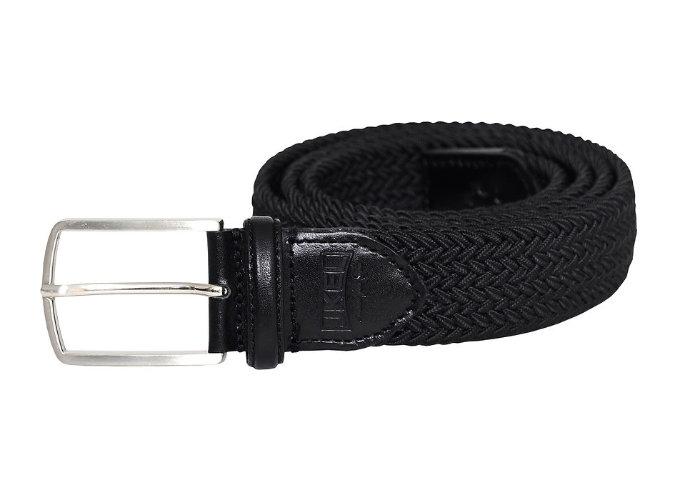 Volga Black Plaited Men Stretch Belt
