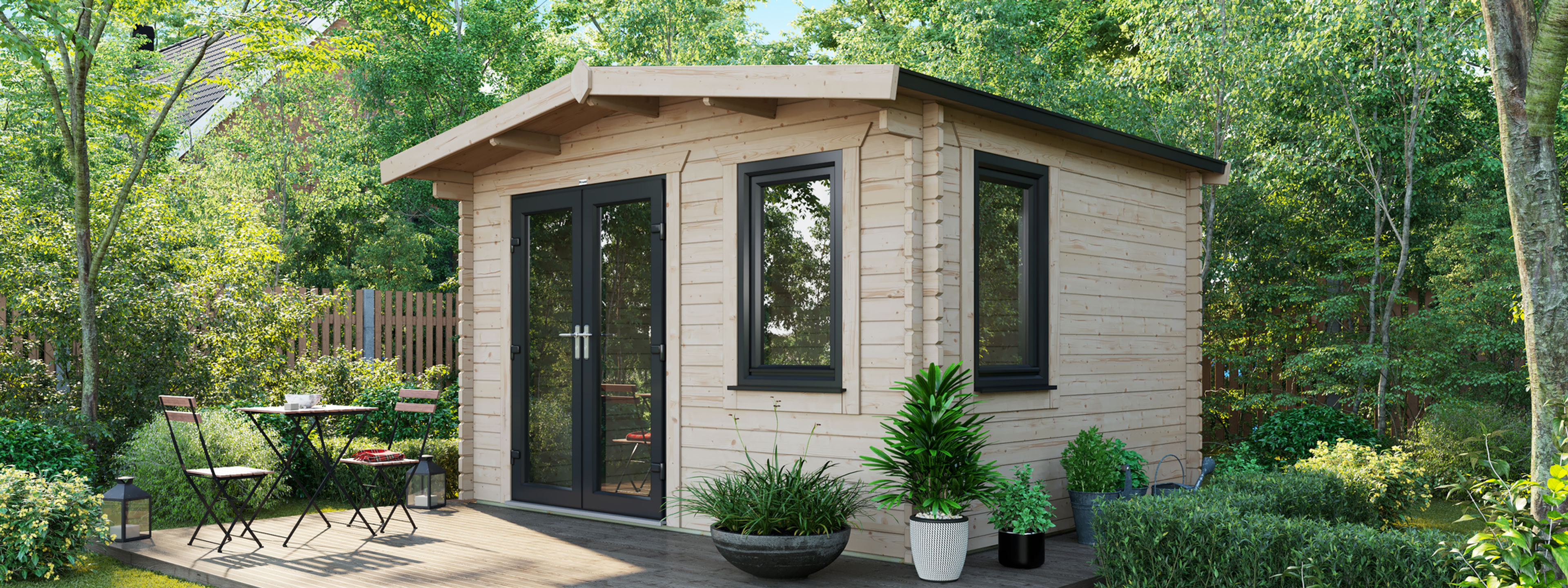 10x12 Power Chalet Log Cabin, Doors to the Left