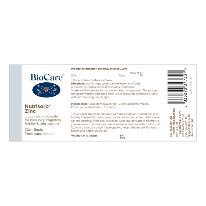 Thumbnail: Nutrisorb Zinc 30ml