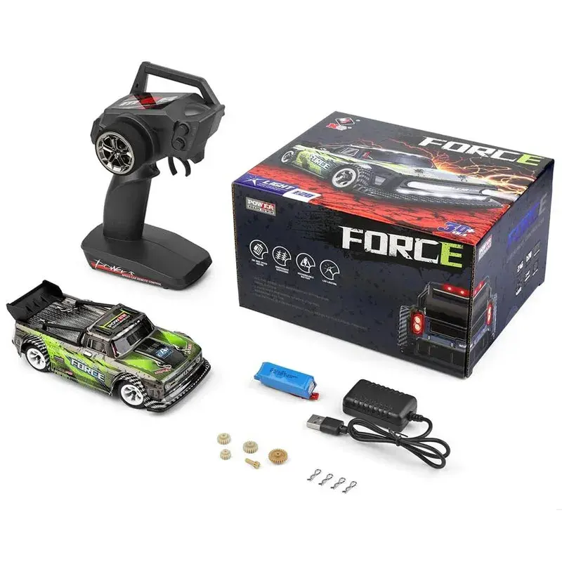 Thumbnail: Mini 1/28 4x4 2.4GHz 4WD RC Racing Car With LED Lights Metal WLtoys
