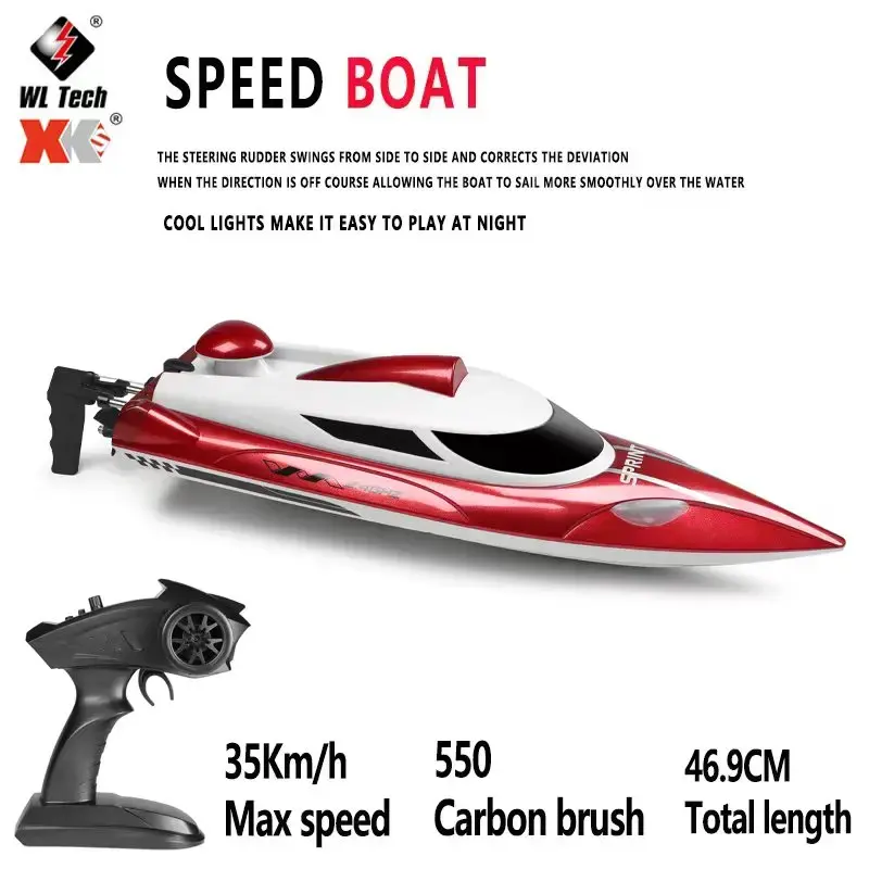 WL918 RC Boat 2.4G 35km/H High Speed Remote Control Racing Speedboat With