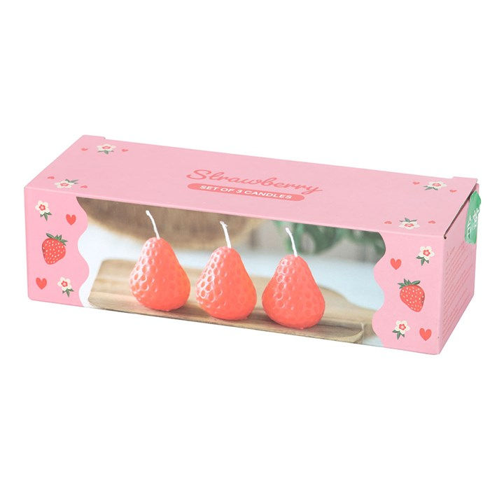 Thumbnail: Set of 3 Strawberry Shaped Candles
