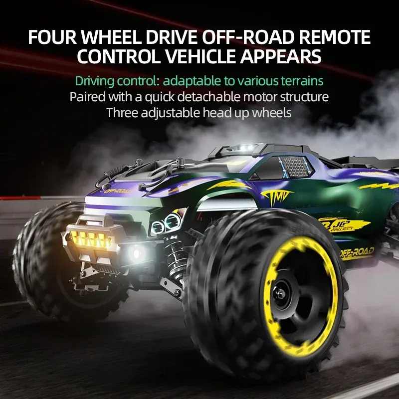 Thumbnail: JJRC C8832A 1:10 RC Car 2.4G 4WD High-Speed With Light Large Electric