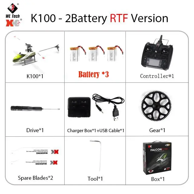 Thumbnail: Original Wltoys XK K100 RC Drone 2.4G 6CH 3D 6G Mode Brushed Motor Remo
