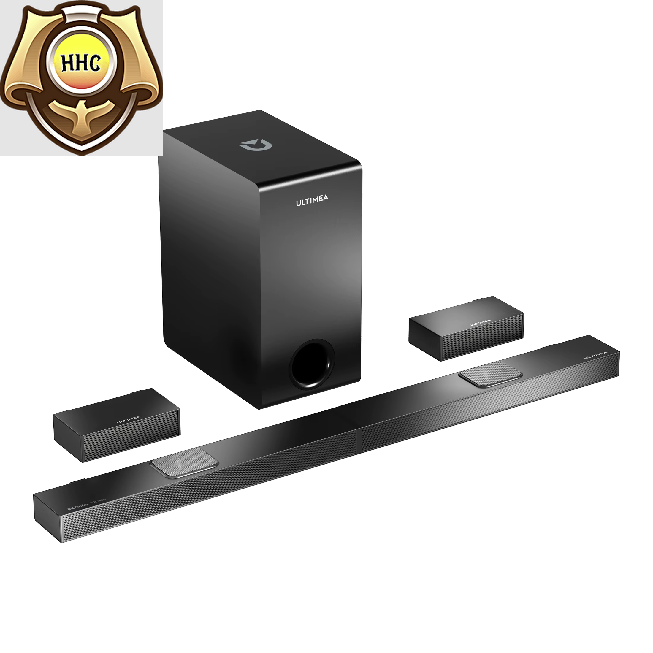 5.1.2 Sound Bar for Smart TV with Dolby Atmos, 8" Wireless Subwoofer, 4K HDR Pas