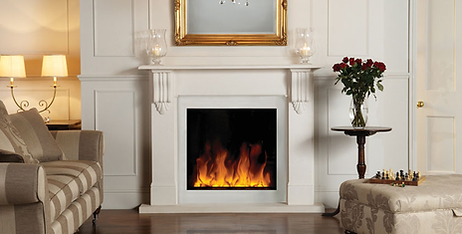 newly installed fireplace