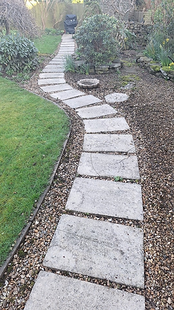 garden and patio which has been cleaned