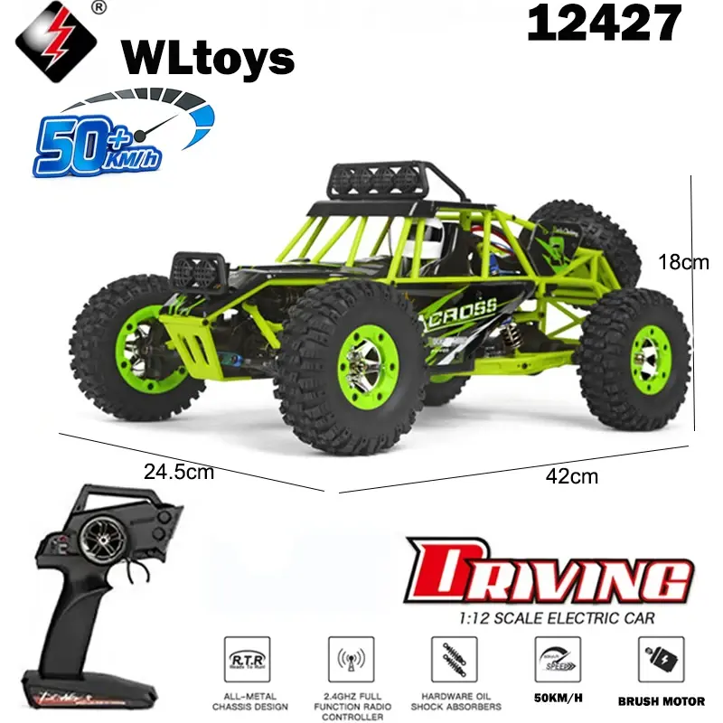 WLtoys 1/12 RC Cars 12427 12429 124006 2.4G High-Speed 4WD 50km/H Brush Motor
