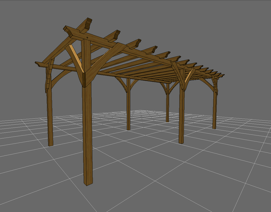 Oak Flat Roof Pergola| 100mm | 2.5m x 6m