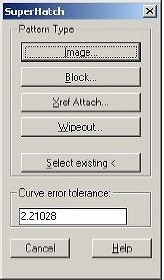 AutoCAD Express Tools SuperHatch Dialog Box