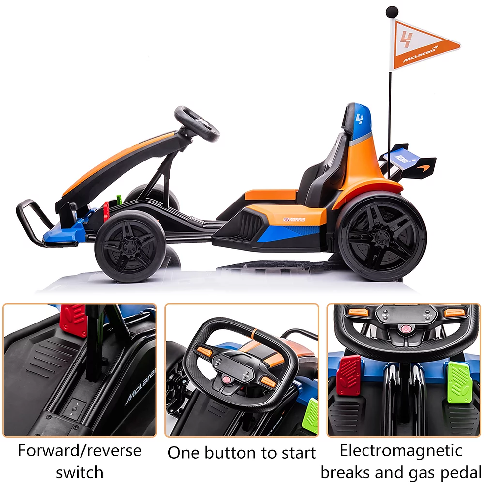 Thumbnail: Licensed Mclaren Kids Go Kart, 24V Battery Powered Ride on Car Toy with Bluetoot