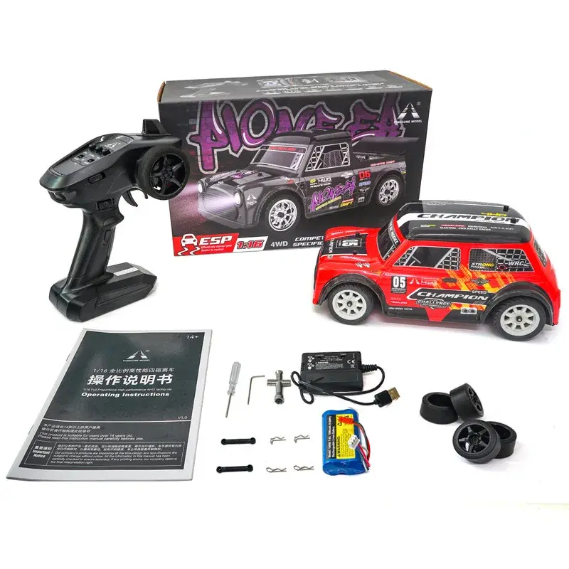 Thumbnail: High Quality 1/16 70km/H Scale 4WD Electric High Speed LED Light Rem