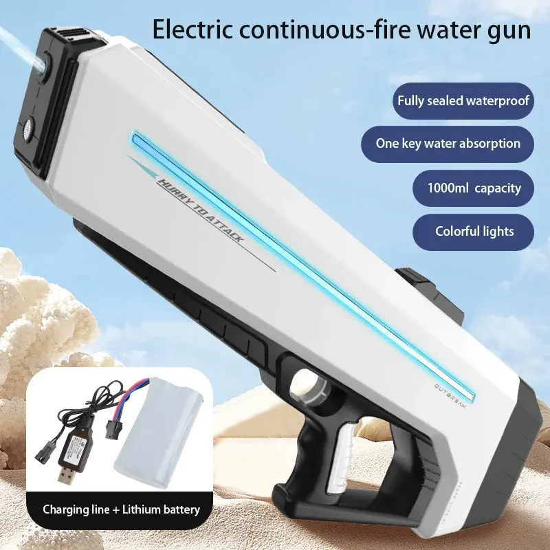 Thumbnail: Electric Water Gun Toy With LED Light Powerful Automatic Water Pistol