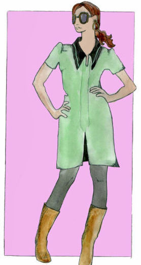 green dress sketch