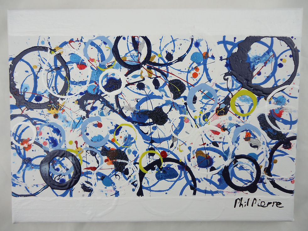 Blue Bubbles 049 - 23cm x 30cm - canvas - £30