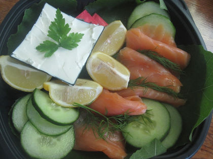 Photo of Smoked Salmon, Cream Cheese, Lemons and Cucumber