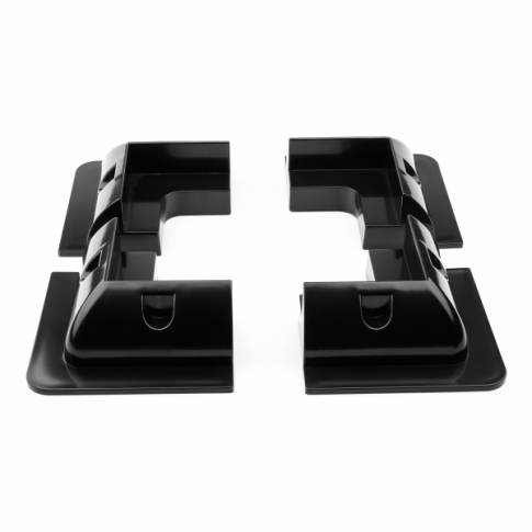 Thumbnail: Set of 4 lightweight black plastic corner mounting brackets for campervan, carav