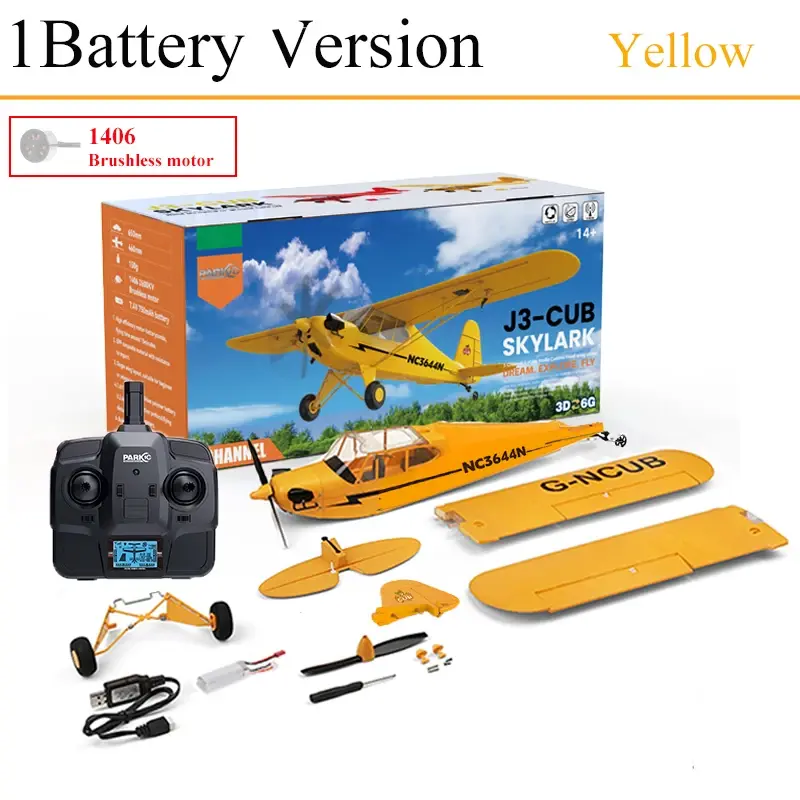 Thumbnail: News Park10 J3-Cub RC Airplane RTF EPP RC 1406 Brushless Motor WLtoys A16