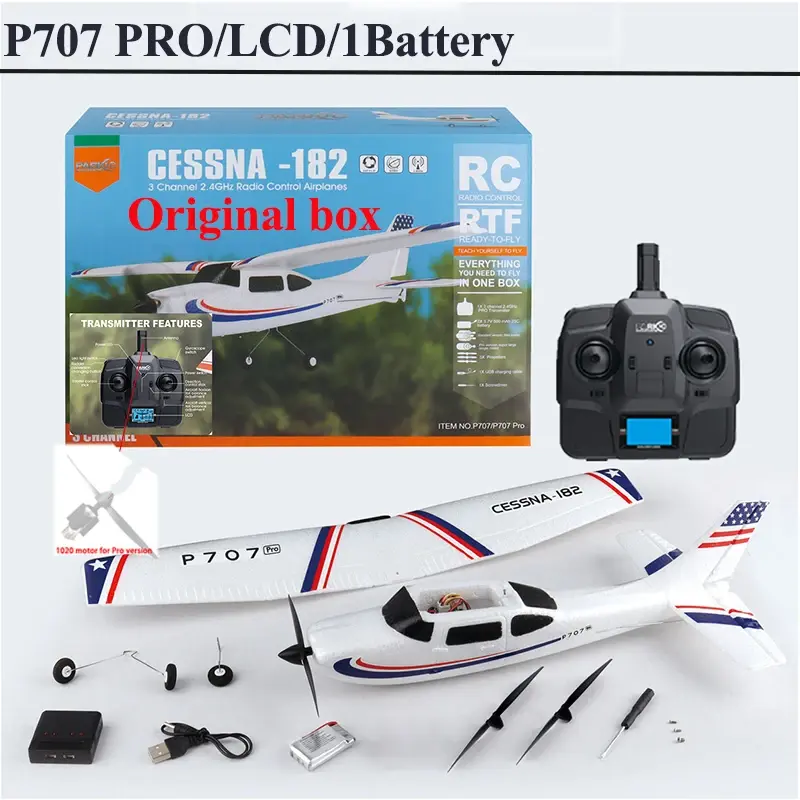 Thumbnail: Wltoys P707 PRO LCD 2.4G 3Ch RC Airplane Fixed Wing Plane Outdoor Toys
