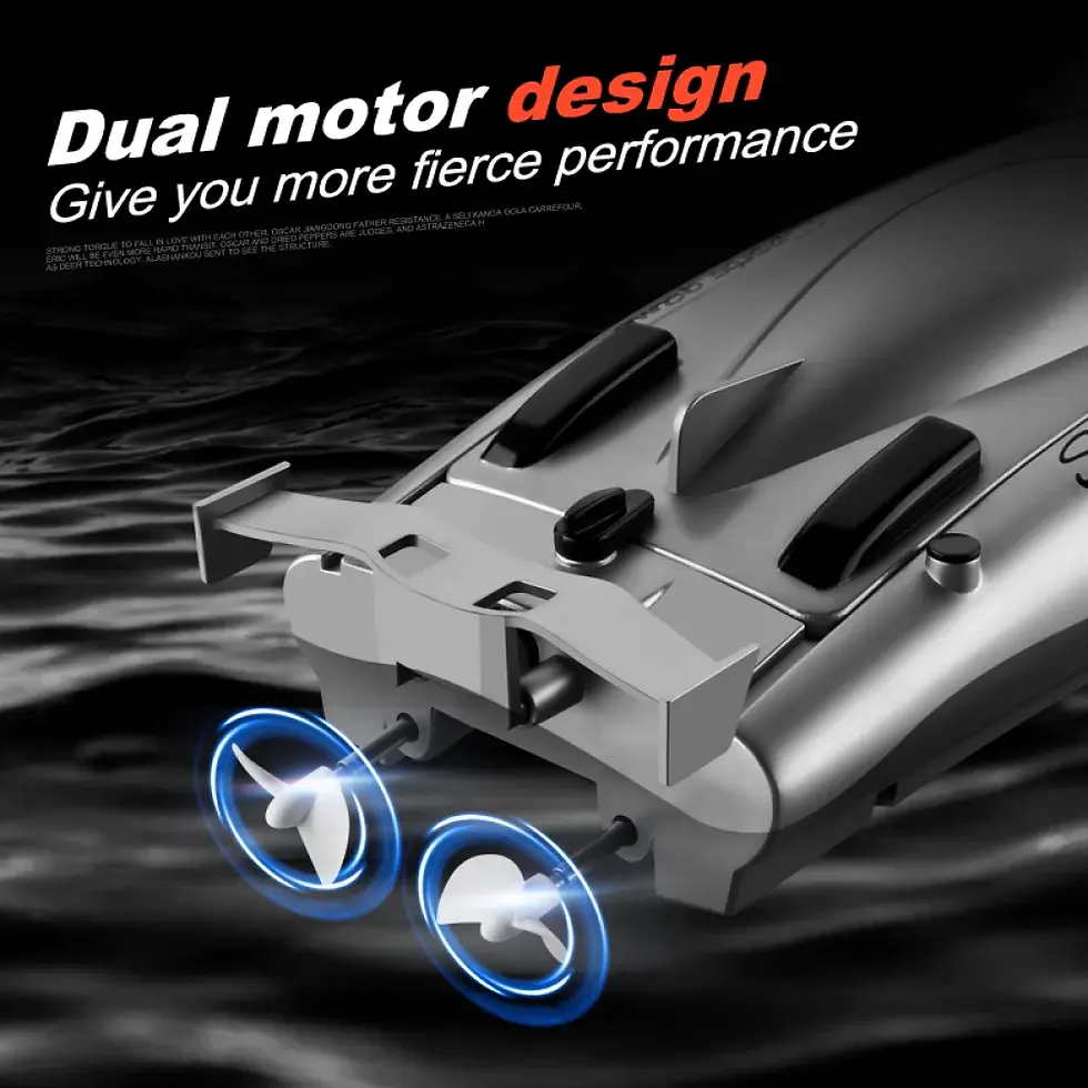 Thumbnail: 30Km/H RC Boat Kids Toy Dual Motor Remote Control Speedboat Waterproof