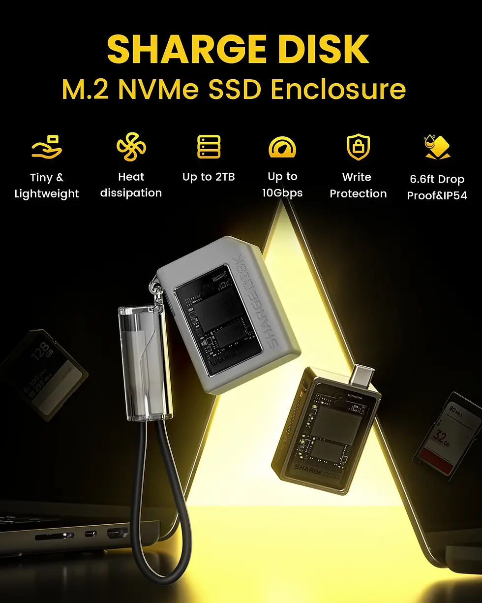 Thumbnail: SHARGE 2230 M.2 NVMe SSD Enclosure NVMe PCI-E M.2 SSD Case to USB