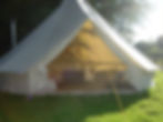 bell tent in sunshine