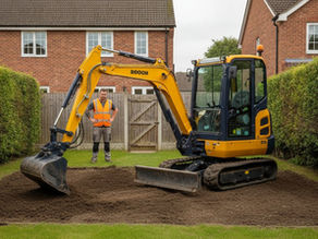 Mini digger for garden levelling: 2026 hire costs and size options