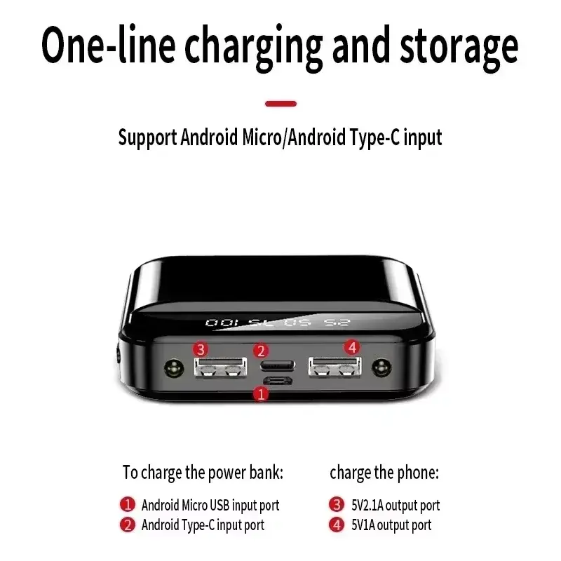 Thumbnail: 30000mah Large Capacity Mini Power Bank Super Fast Charge Built-In